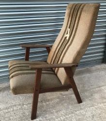 High Back Danish Teak  Arm Chair